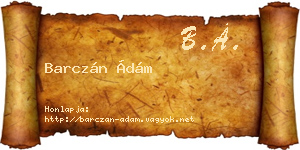 Barczán Ádám névjegykártya